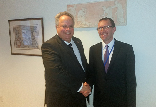 Foreign Minister Kotzias meets with the UN Secretary General’s Special Adviser on Cyprus, Espen Barth Eide (New York, 28 September 2015)