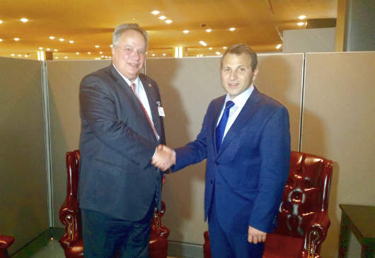 Foreign Minister Kotzias meets with the Foreign Minister of Lebanon, Gebran Bassil (New York City, 29 September 2015)