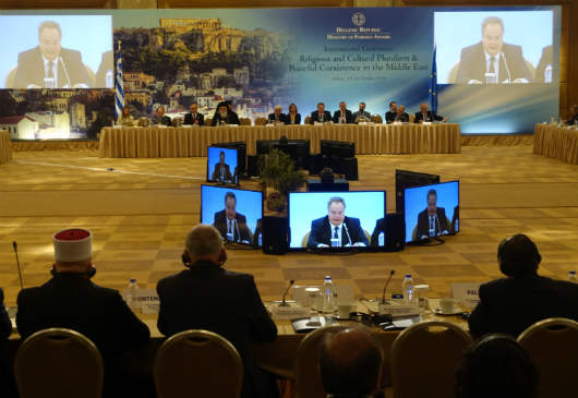 Discours du ministre des Affaires étrangères, Nikos Kotzias lors de la conférence internationale sur le thème «Pluralisme religieux et culturel et coexistence pacifique au Moyen-Orient»