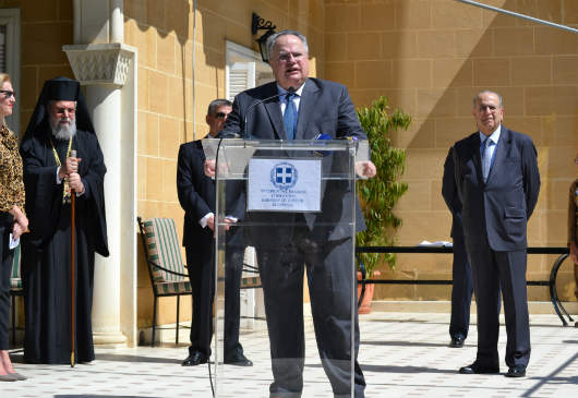 Foreign Minister Nikos Kotzias' address at the ambassadorial residence in Nicosia (25 March 2017)