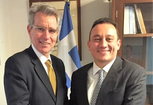 Deputy Minister of Foreign Affairs Kostas Vlasis meets with U.S. Ambassador Geoffrey Pyatt (Athens, 27 January 2020)