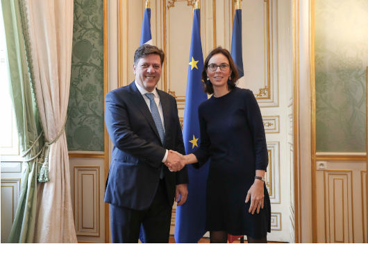 Rencontre du ministre délégué aux Affaires étrangères, Miltiadis Varvitsiotis, avec La Secrétaire d’Etat chargée des Affaires européennes de la France, Amélie de Montchalin (Paris, 26.02.2020)