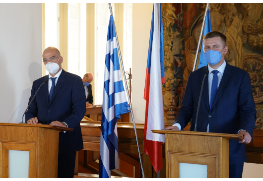 Déclaration du ministre des Affaires étrangères, N. Dendias, à l’issue de sa rencontre avec son homologue tchèque, T. Petricek (Prague, 18.09.2020)