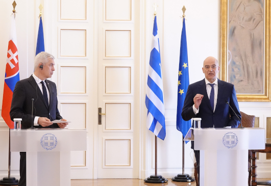 Déclarations du ministre des Affaires étrangères, N. Dendias, à l’issue de sa rencontre avec le ministre des Affaires étrangères de la Slovaquie, Ivan Korčok (Athènes, 21.04.2021)