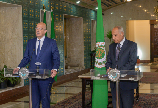 Déclaration du ministre des Affaires étrangères, Nikos Dendias, à l'issue de sa rencontre avec le Secrétaire général de la Ligue arabe, Ahmed Aboul Gheit (Le Caire, 13 juillet 2021)