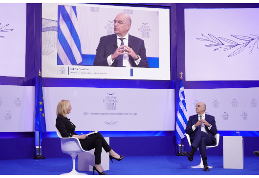 Remarks by the Minister of Foreign Affairs Nikos Dendias at the Delphi Economic Forum and the session on “Peace and Cooperation in the Eastern Mediterranean” (Athens, 14.05.2021)