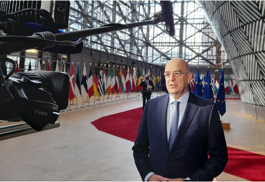 Déclaration du ministre des Affaires étrangères Nikos Dendias à son arrivée au Conseil des affaires étrangères de l'UE (Bruxelles, 21.03.2022)