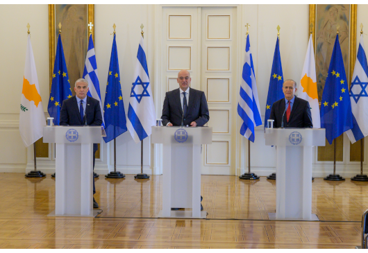 Minister of Foreign Affairs Nikos Dendias’ statements following his meeting with his counterparts of Israel Yair Lapid and of Cyprus Ioannis Kasoulides (Athens, 05.04.2022)