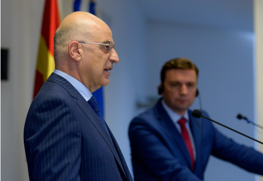  Déclaration du ministre des Affaires étrangères Nikos Dendias, à l’issue de sa rencontre avec le ministre des Affaires étrangères de Macédoine du Nord, Bujar Osmani (Skopje, 25.05.2022)