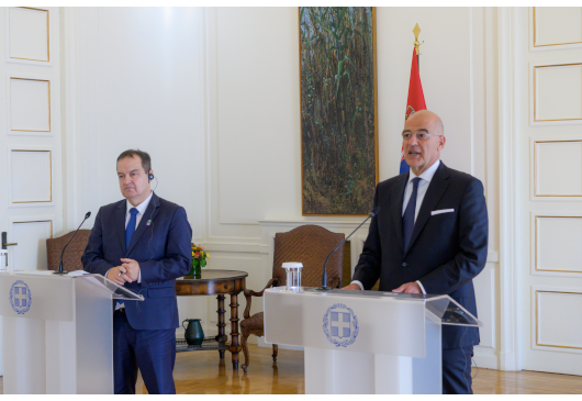 Déclarations du ministre des Affaires étrangères, Nikos Dendias, à la suite de sa rencontre avec le vice-premier ministre et ministre des Affaires étrangères serbe Ivica Dacic (Athènes, 08.11.2022)