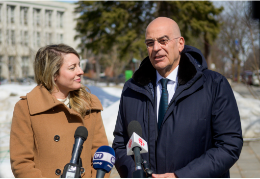 Déclaration du ministre des Affaires étrangères, Nikos Dendias, lors de sa visite à Montréal avec son homologue canadienne, Mélanie Joly (Montréal, 15.03.2023)