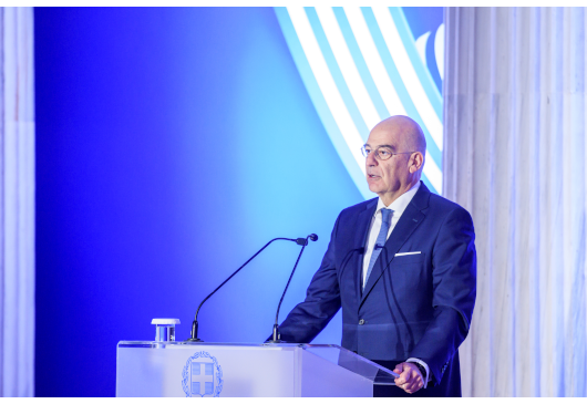 Discours du ministre des Affaires étrangères, Nikos Dendias, lors de l'inauguration de l'exposition « Improvisations » du Premier ministre albanais, Edi Rama (Zappeion palais, 20.03.2023)