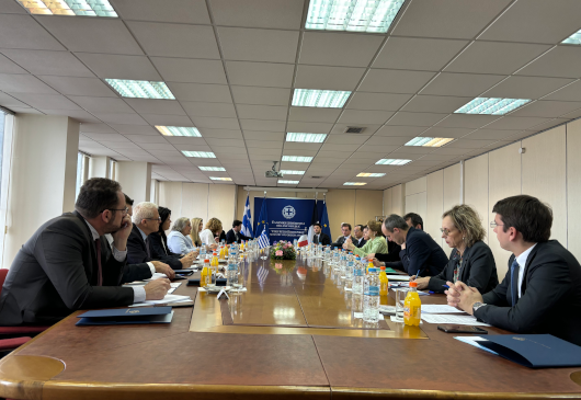 Αnnual political consultations between the Deputy Foreign Minister Alexandra Papadopoulou and the Secretary General of the Foreign Ministry of France, Anne-Marie Descotes (Athens, 21 February 2024)