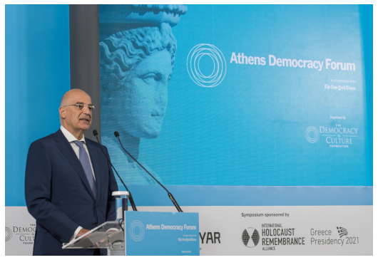 Minister of Foreign Affairs Nikos Dendias’ address at the Athens Democracy Forum and the Symposium “Combatting Racism and Hate Speech” (Athens, 30.09.2021)