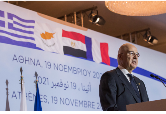 Minister of Foreign Affairs Nikos Dendias’ statement following his meeting with his counterparts from Cyprus, Egypt and France (Athens, 19.11.2021)