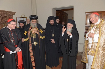 Der Vize-Außenminister, Herr Gerontopoulos, und Seine Allheiligkeit der Ökumenische Patriarch Bartholomaios I. zu Besuch in Wien