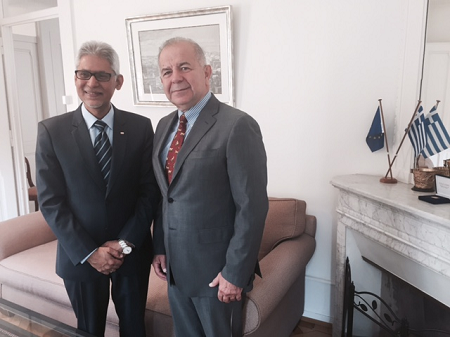 Meeting of the Permanent Representative, Ambassador Alexandros Alexandris with the Chief of Staff of the International Federation of the Red Cross and Red Crescent Societies, Mr Jagan Chapagain