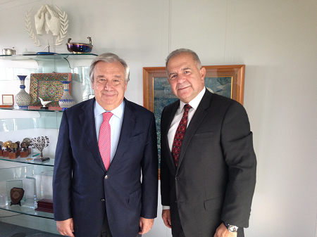 Meeting of the Permanent Representative, Ambassador Alexandros Alexandris with the UN High Commissioner for Refugees, Mr Antonio Guterres