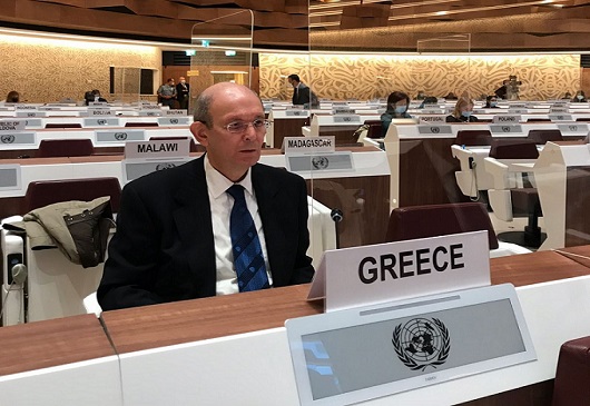 Permanent Representative of Greece in Geneva, H.E. Ambassador P.  Stournaras, delivered a Joint Statement on behalf of Geneva Group of Friends  to Eliminate Sexual Harassment