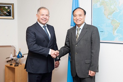 Meeting of Permanent Representative Ambassador Alexandros Alexandris with the new Secretary General of ITU Mr. Houlin Zhao (11.11.2014)