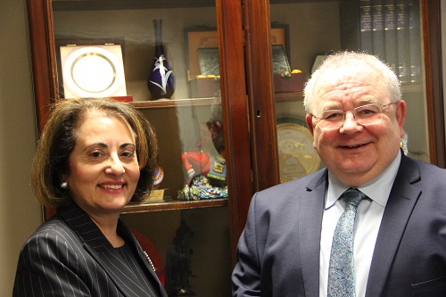 Meeting of the Greek Ambassador, H.E. Mrs. Simopoulou, with Ceann Comhairle Seán Ó Feargháil, T.D., Chairperson of Dáil Éireann