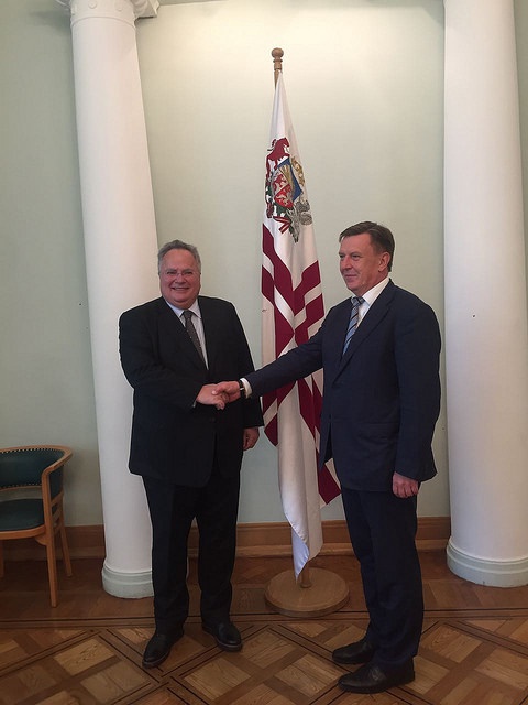 Meeting between Minister of Foreign Affairs Nikos Kotzias and the Prime Minister of Latvia Māris Kučinskis (06.09.2017)