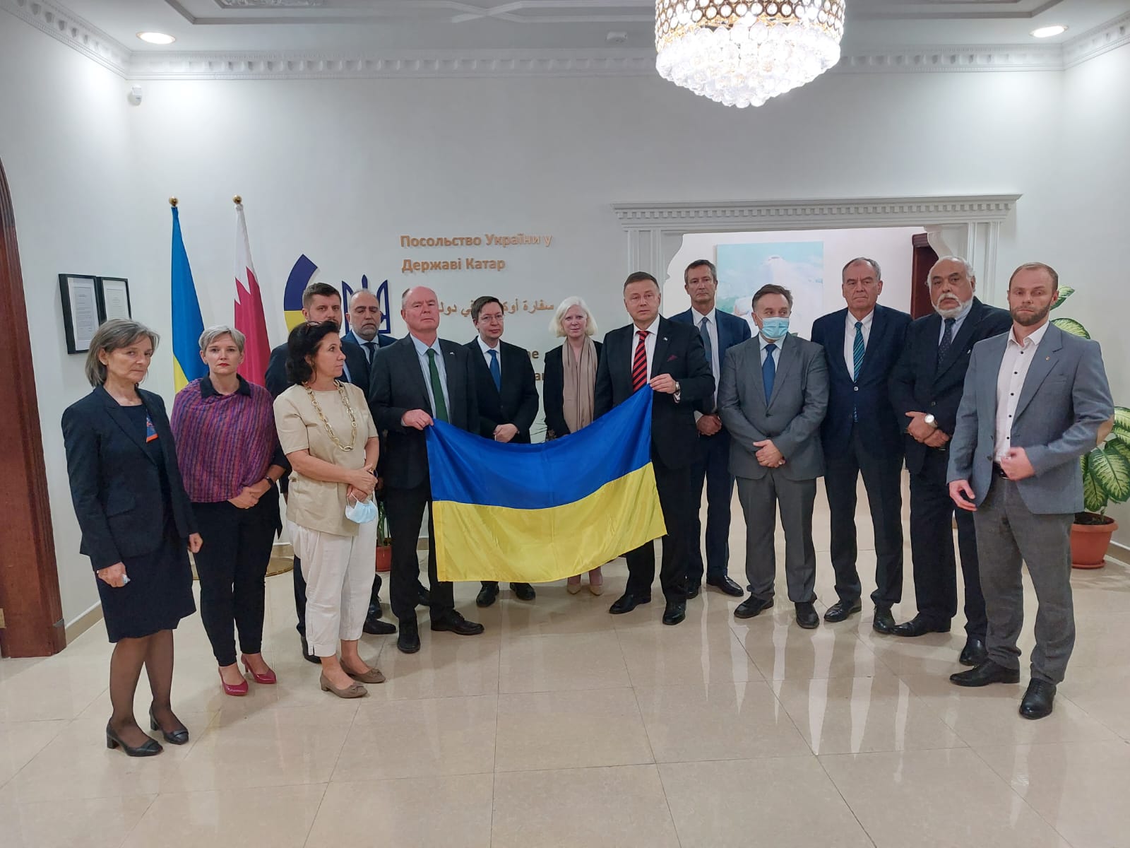 Ambassadors of EU Member States to Qatar expressing solidarity to Ukraine and the Ukrainian people.