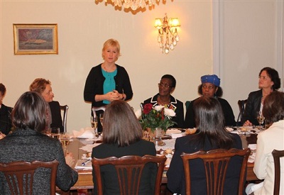 Lady Ambassadors’ Group lunch with guest speaker the Minister for Foreign Affairs of Sweden, Mrs. Margot Wallström, at the Greek Residence in Stockholm, on 24 November 2014.