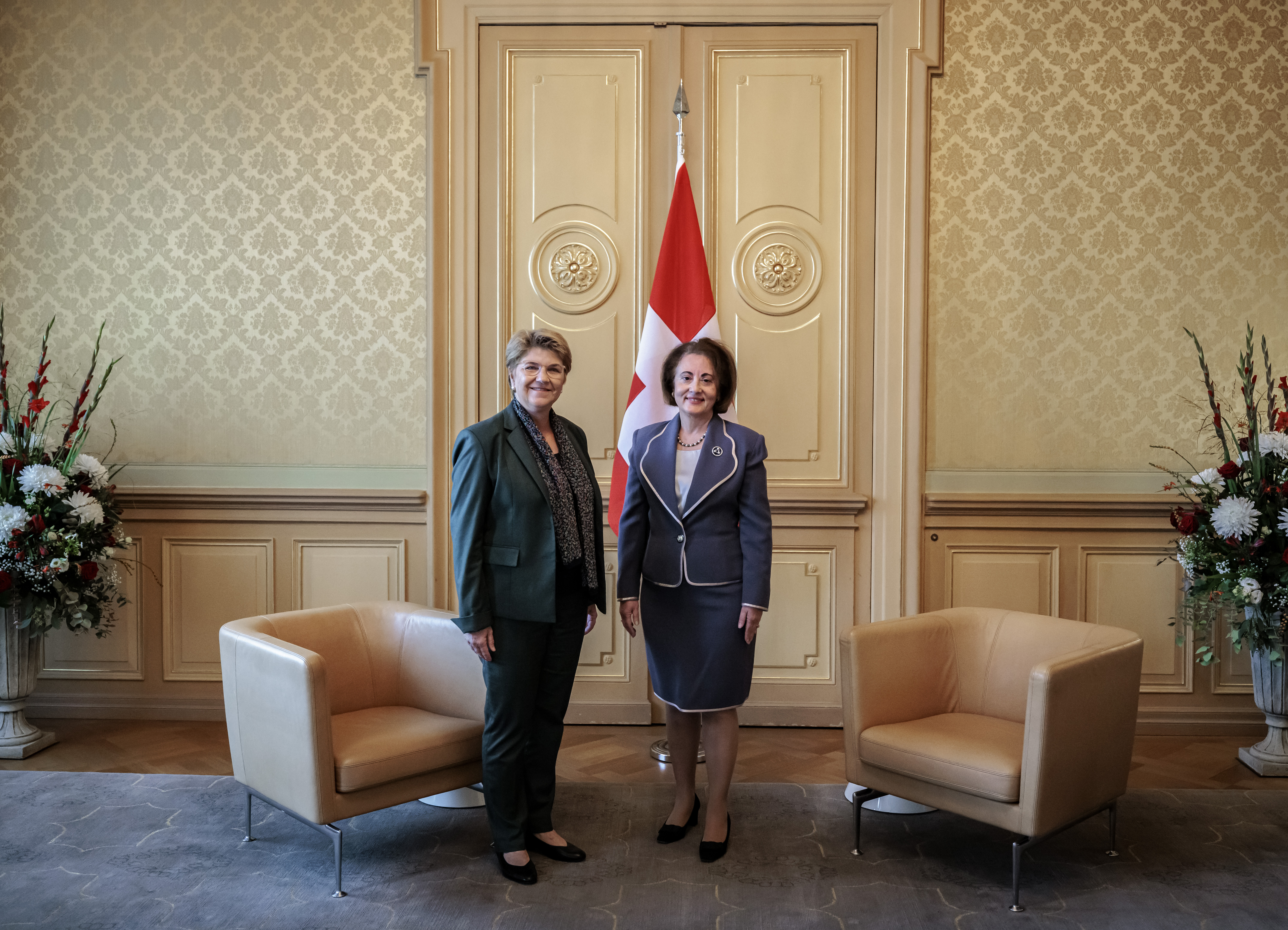 Presentation of Credentials by Ambassador Ekaterini Simopoulou to H.E. the President of the Swiss Confederation, Mrs. Viola Amherd, on October 22, 2024.