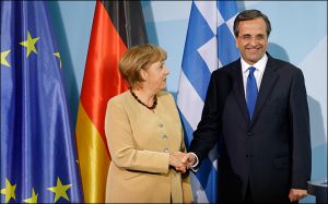 Samaras with Merkel